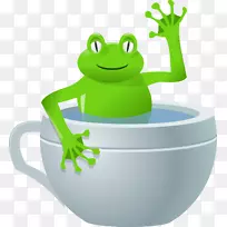 青蛙茶杯夹艺术-青蛙