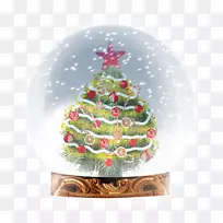 圣诞树圣诞老人夹艺术水晶球