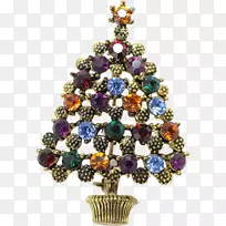 珠宝，圣诞装饰，圣诞树装饰，胸针.松锥