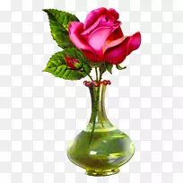 花瓶花园玫瑰花卉设计玻璃花瓶