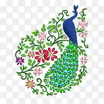 艺术亚洲孔雀画鸟-孔雀