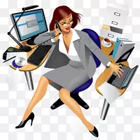 女性办公室商人-思考女性