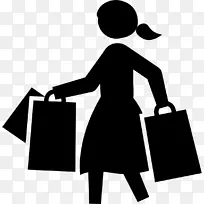 购物车电脑图标购物袋手推车购物中心-女性购物袋