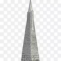Transamerica金字塔Coit塔建筑剪贴画-摩天大楼