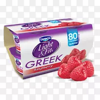 希腊菜希腊酸奶营养事实标签香草覆盆子