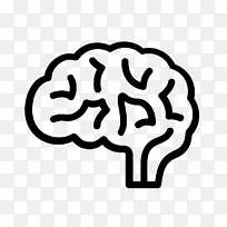 女性大脑电脑图标人脑