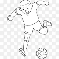 足球运动员绘画剪贴画-足球