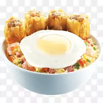 煎蛋丰盛早餐亚洲美食炒饭