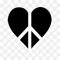 和平符号心夹艺术-和平符号