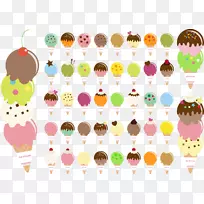 冰淇淋圆锥形冰淇淋甜甜圈-圆锥形
