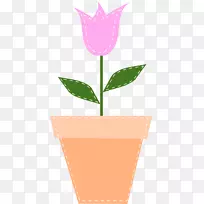花盆粉红插花艺术-花盆