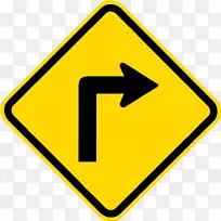 交通标志u-转弯道路警告标志-警告标志