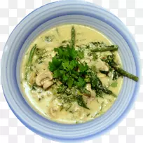 素食烹饪，绿色咖喱，泰国菜，食物，叶菜，蔬菜-鸡肉咖喱