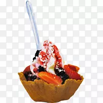 冰淇淋冷冻酸奶圣代华夫饼圣代