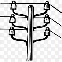 电线杆架空电力线电力剪贴画电