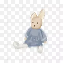 毛绒动物&可爱的玩具画线艺术毛绒兔