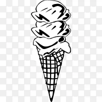 冰淇淋圆锥形圣代快餐-圆锥形