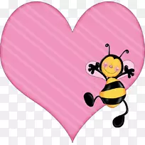 蜜蜂昆虫心脏夹艺术-黄蜂
