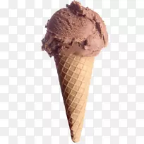 巧克力冰淇淋圆锥形华夫饼