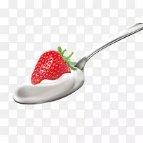 草莓匙牛奶酸奶奶油-酸奶