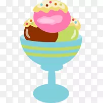 冰淇淋圣代食品剪贴画-圣代
