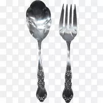 餐具、叉子、汤匙、叉子