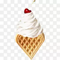 比利时华夫饼冰淇淋早餐-冰淇淋