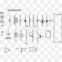 电子符号电子元器件电子电路图剪贴画电子