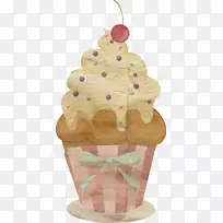 冰淇淋锥托奶油蛋糕