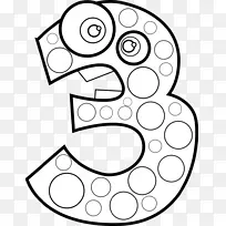 着色书生日蛋糕快乐！派对-3岁生日