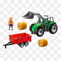 拖拉机Playmobil拖车玩具农场-拖拉机