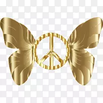 蝴蝶v标志和平剪贴画.和平符号