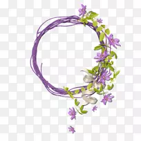 花卉图案紫丁香紫罗兰-紫色框架