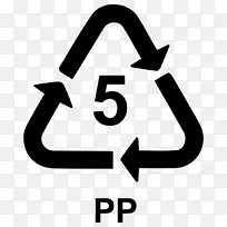 聚丙烯回收代码塑料树脂识别代码回收符号回收箱