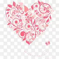 心脏夹艺术-粉红色图案