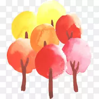 水彩画.水彩树