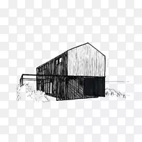 房屋建筑棚屋屋顶素描