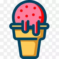 草莓冰淇淋圆锥形冰淇淋