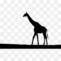 长颈鹿剪影剪贴画-非洲