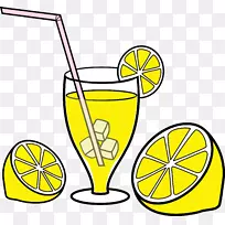 柠檬汁汽水饮料剪辑艺术-柠檬水