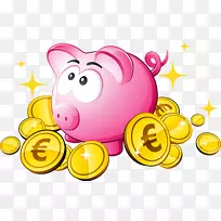 小猪银行欧元个人剪贴画-欧元
