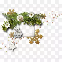 莫洛兹圣诞雪花剪贴画画框-松木锥