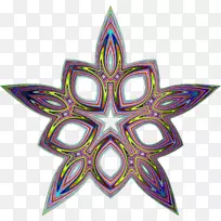 圣诞节装饰对称叶符号-海马