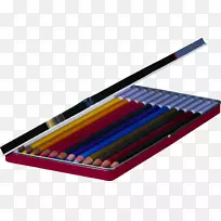 彩色铅笔文具夹艺术-铅笔
