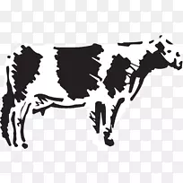 荷斯坦弗里西亚牛画奶牛剪贴画