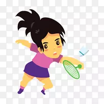 羽毛球运动员运动羽毛球夹子艺术-羽毛球