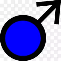男性性别符号剪贴画-蓝色