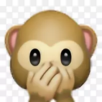 Emojipedia贴纸猴子脸红表情