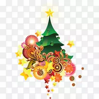 新年圣诞树剪贴画-圣诞树