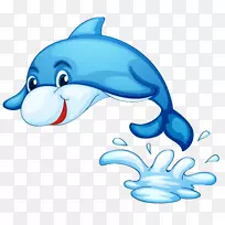 海豚免版税卡通-鲨鱼